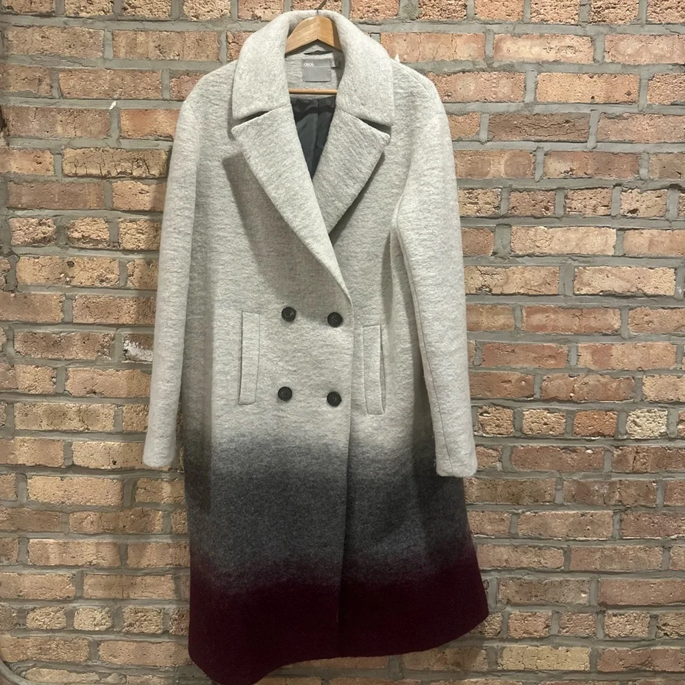 ASOS Gradient Wool Overcoat Size 12/M - Picture 1 of 6